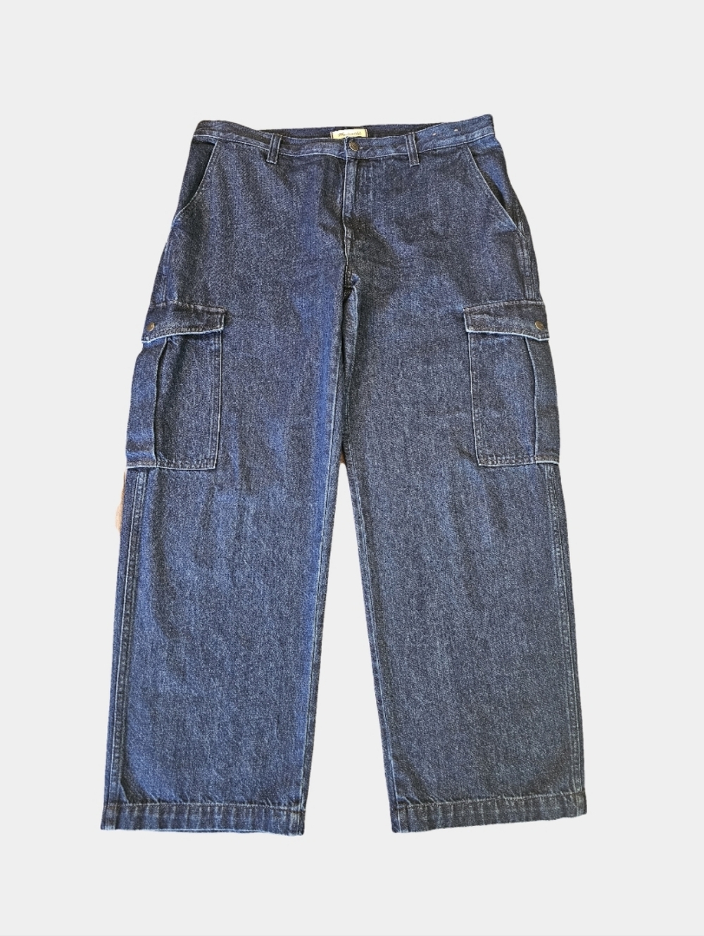 Madewell Indigo Wash Low Slung Cargo Wide Leg Jeans Size 33